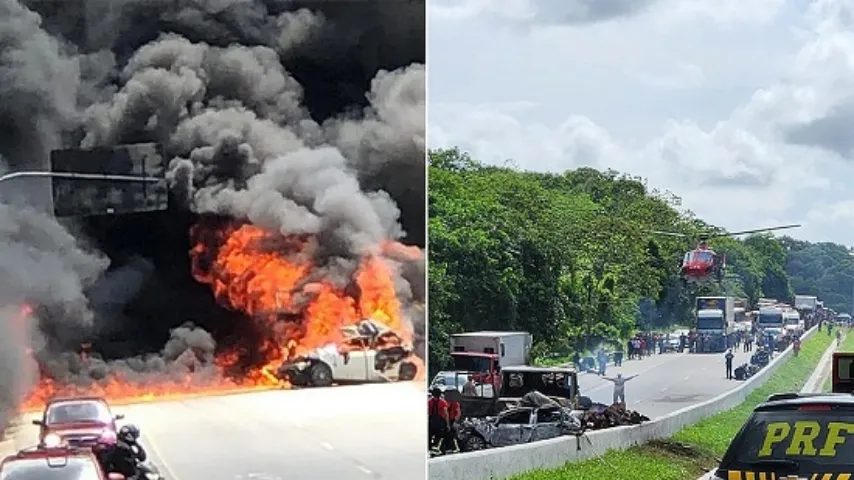 Engavetamento com 15 veículos deixa ao menos 14 feridos em Recife